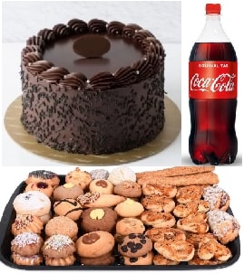 2-3 Kişilik Çikolatalı Yaş Pasta ve 1 Kg Kuru Pasta Menüsü