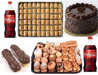 Misafir Ağırlama Seti Kuru Pasta Ekler Baklava ve Yaş Pasta Paketi